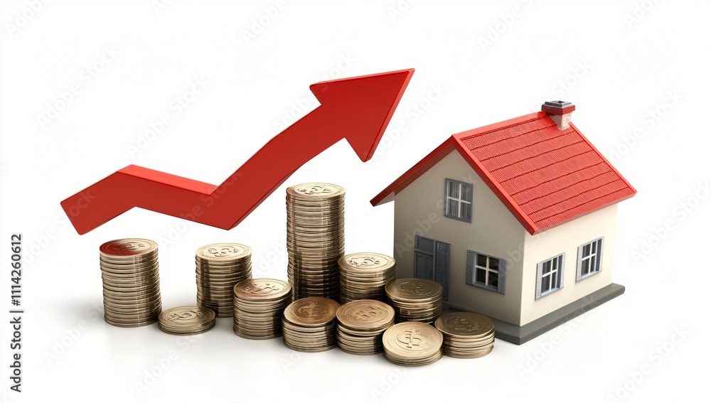 Rising Home Prices Real Estate Market Growth Financial Investment Property Value Increase Rising Home Prices Real Estate Market Growth Financial Investment Property Value Increase