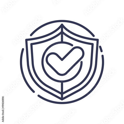 Shield with checkmark symbolizes protection and effective coping mechanisms.