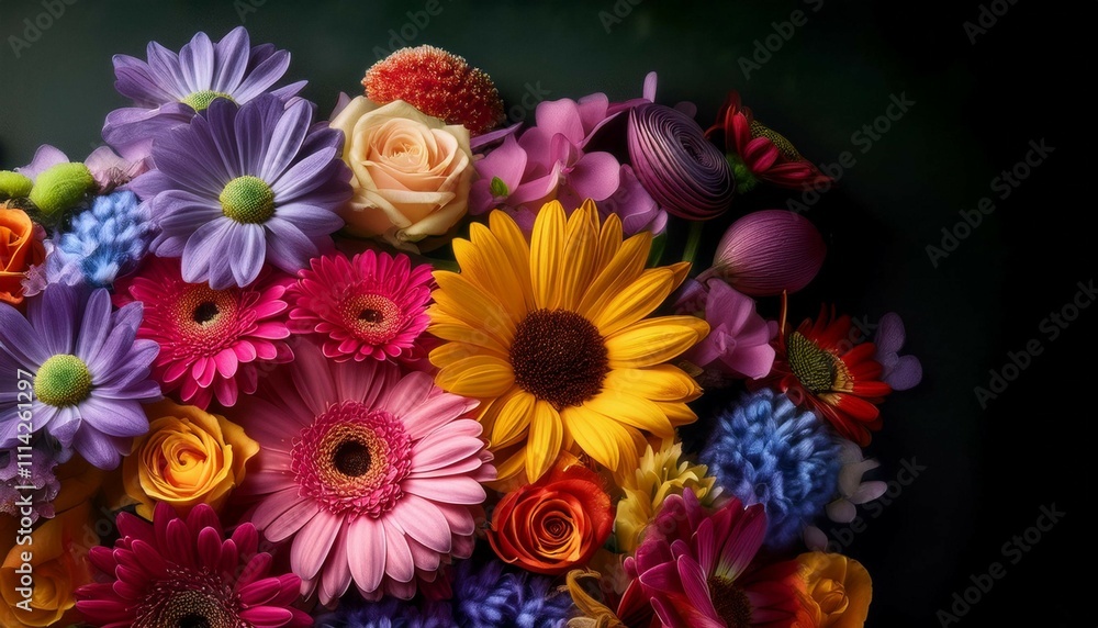 bouquet of various colorful flowers as background bouquet of various colorful flowers as background