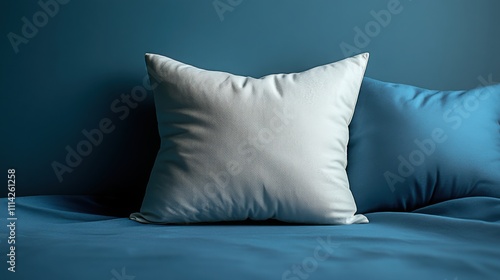 A single soft white pillow placed on a clean pastel background, offering a serene and minimalist aesthetic.