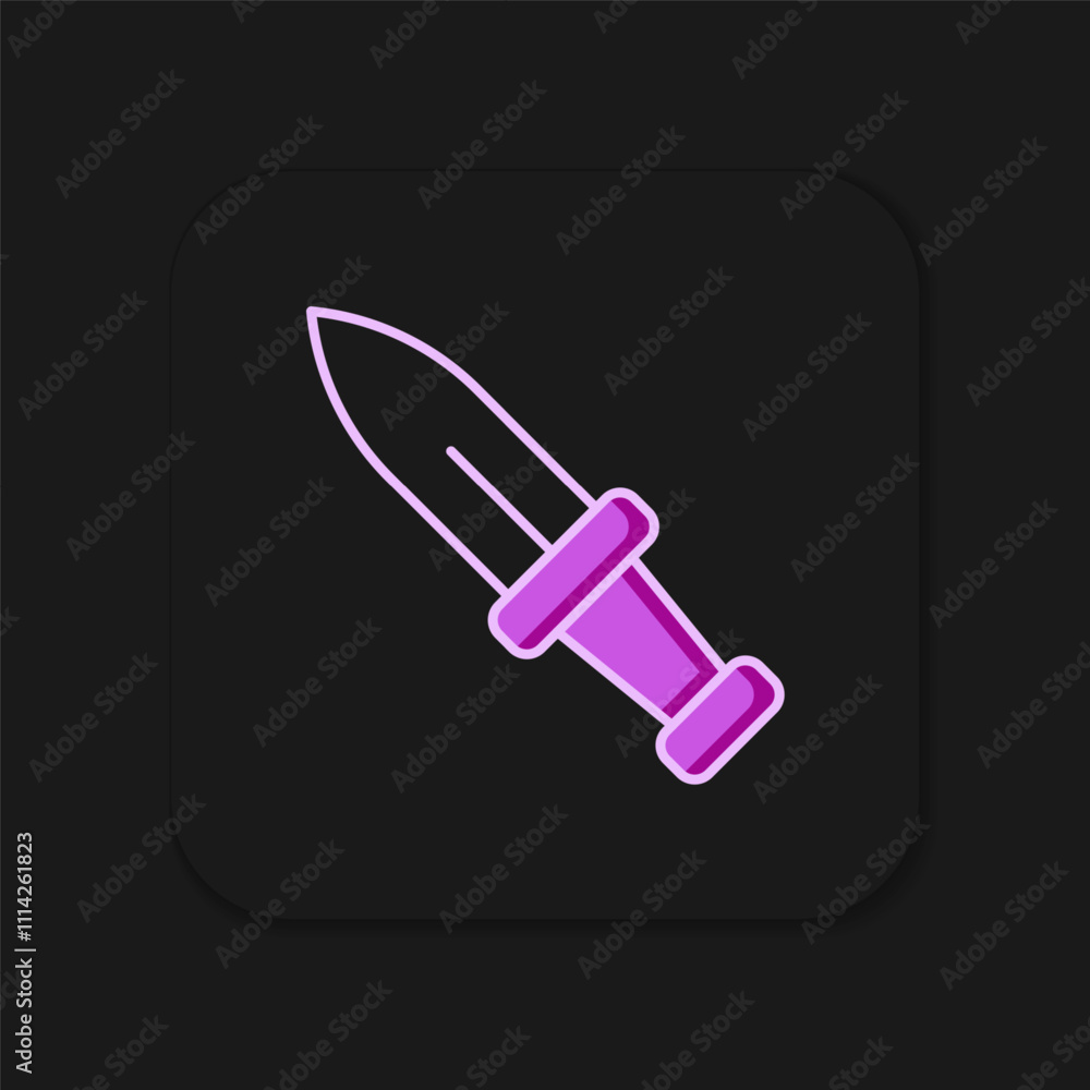 Filled outline Dagger icon isolated on black background. Knife icon. Sword with sharp blade. Flat filled outline style with shadow. Vector Filled outline Dagger icon isolated on black background. Knife icon. Sword with sharp blade. Flat filled outline style with shadow. Vector