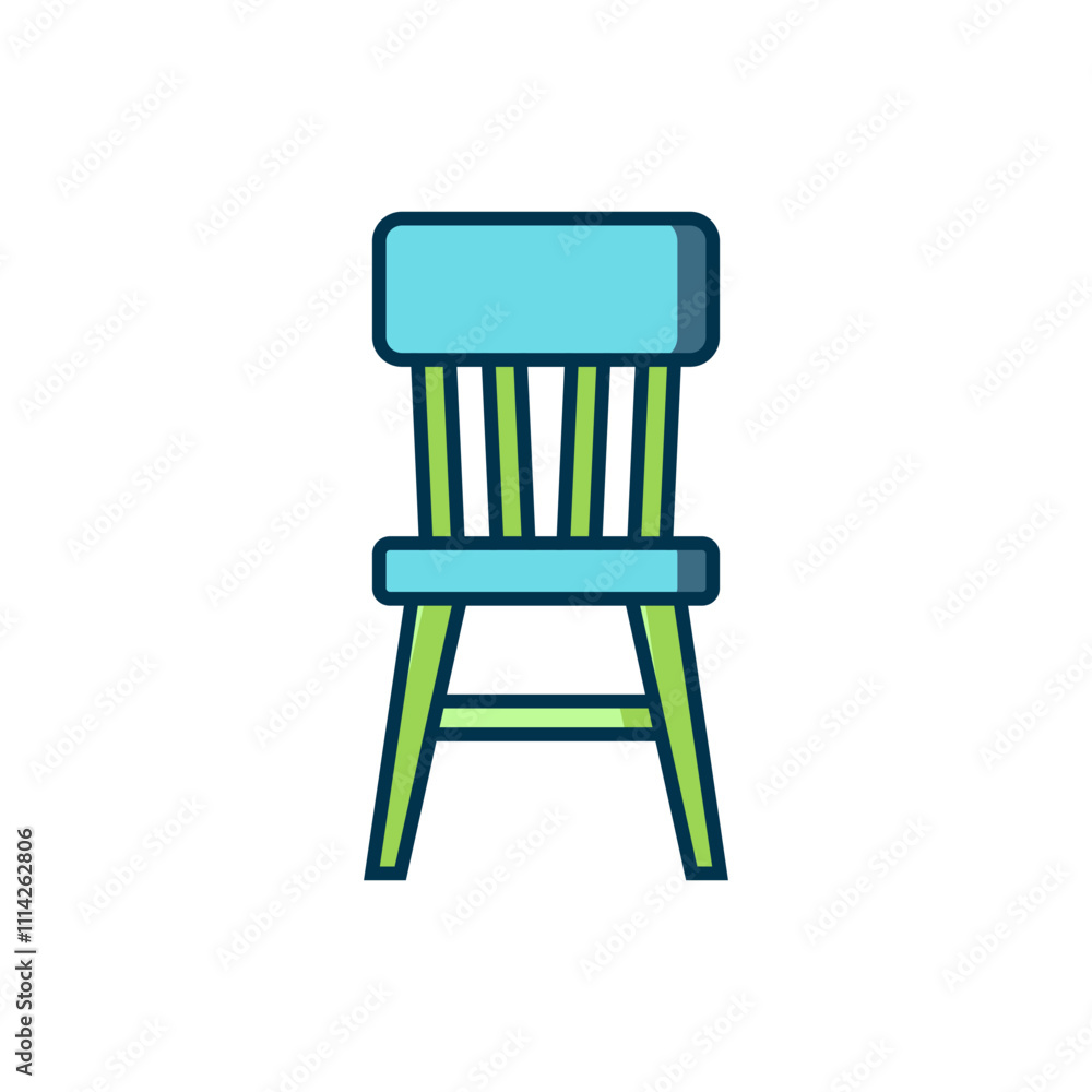 Filled outline Chair icon isolated on white background. Flat filled outline style with shadow. Vector Filled outline Chair icon isolated on white background. Flat filled outline style with shadow. Vector