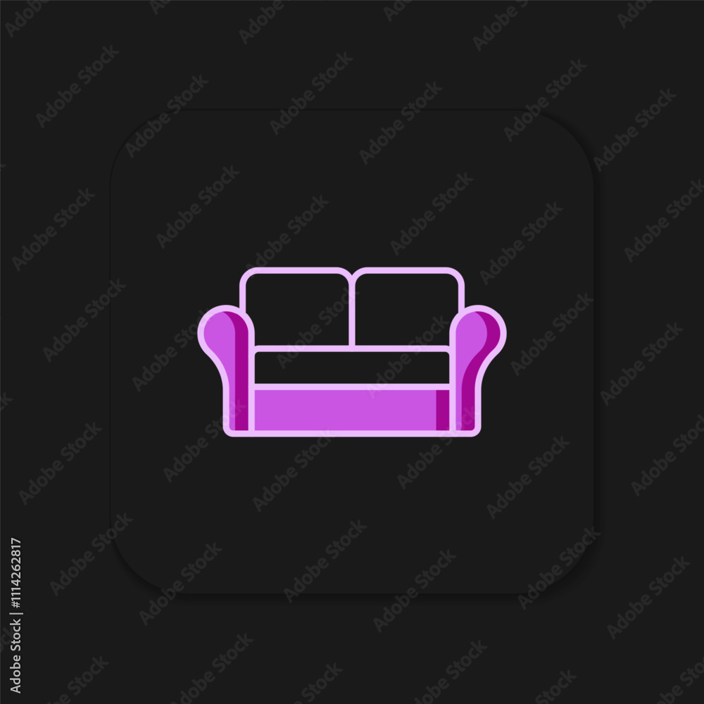 Filled outline Sofa icon isolated on black background. Flat filled outline style with shadow. Vector Filled outline Sofa icon isolated on black background. Flat filled outline style with shadow. Vector