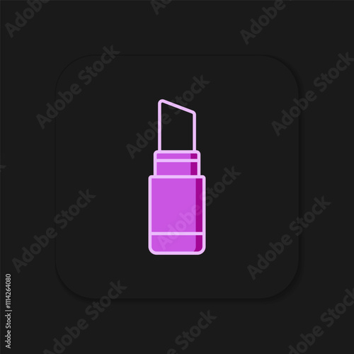 Filled outline Lipstick icon isolated on black background. 8 March. International Happy Women Day. Flat filled outline style with shadow. Vector