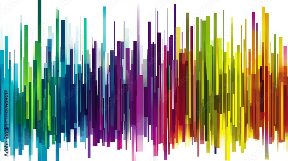 Vertical multi-colored lines background with white background