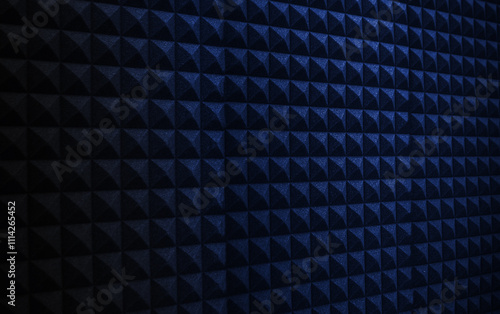 Wallpaper Mural Recording studio wall background with dark and blue acoustic foam. Podcast, radio broadcast, music texture backdrop Torontodigital.ca