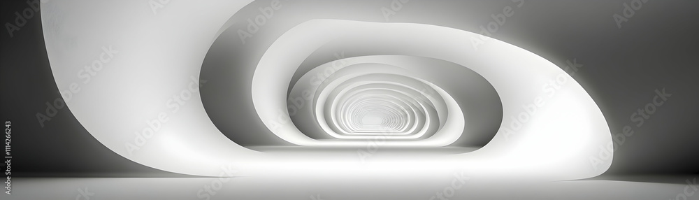Obraz premium Abstract white tunnel architecture.