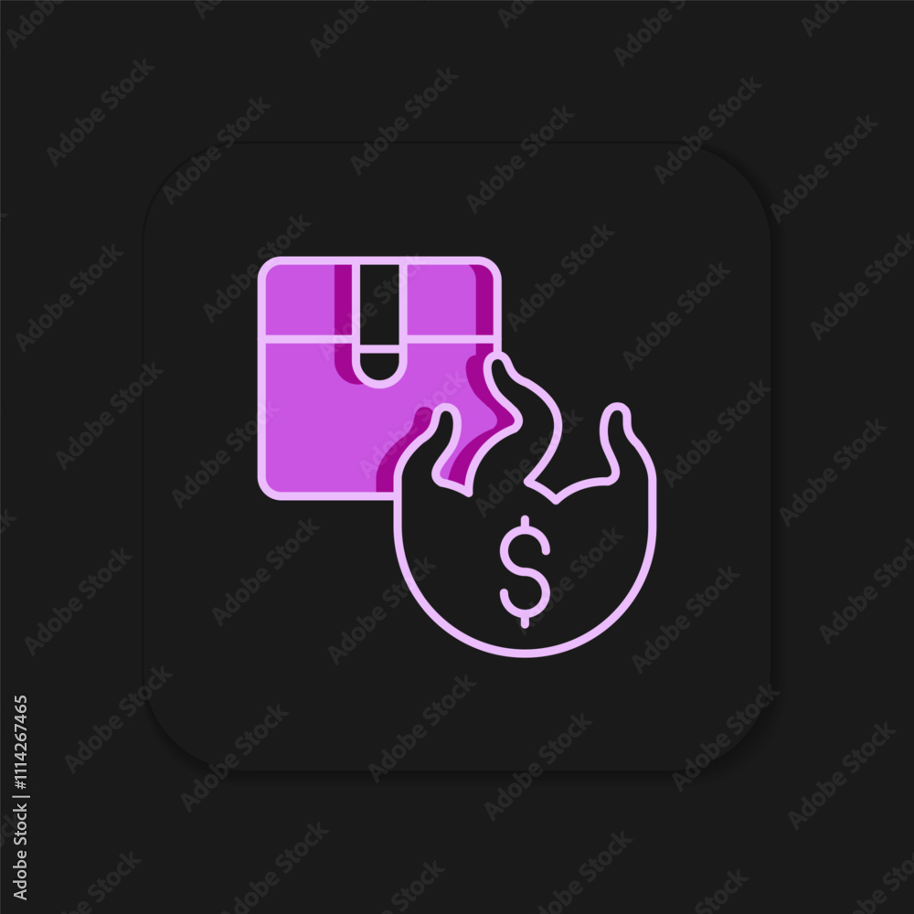 Filled outline Hot price icon isolated on black background. Flat filled outline style with shadow. Vector Filled outline Hot price icon isolated on black background. Flat filled outline style with shadow. Vector