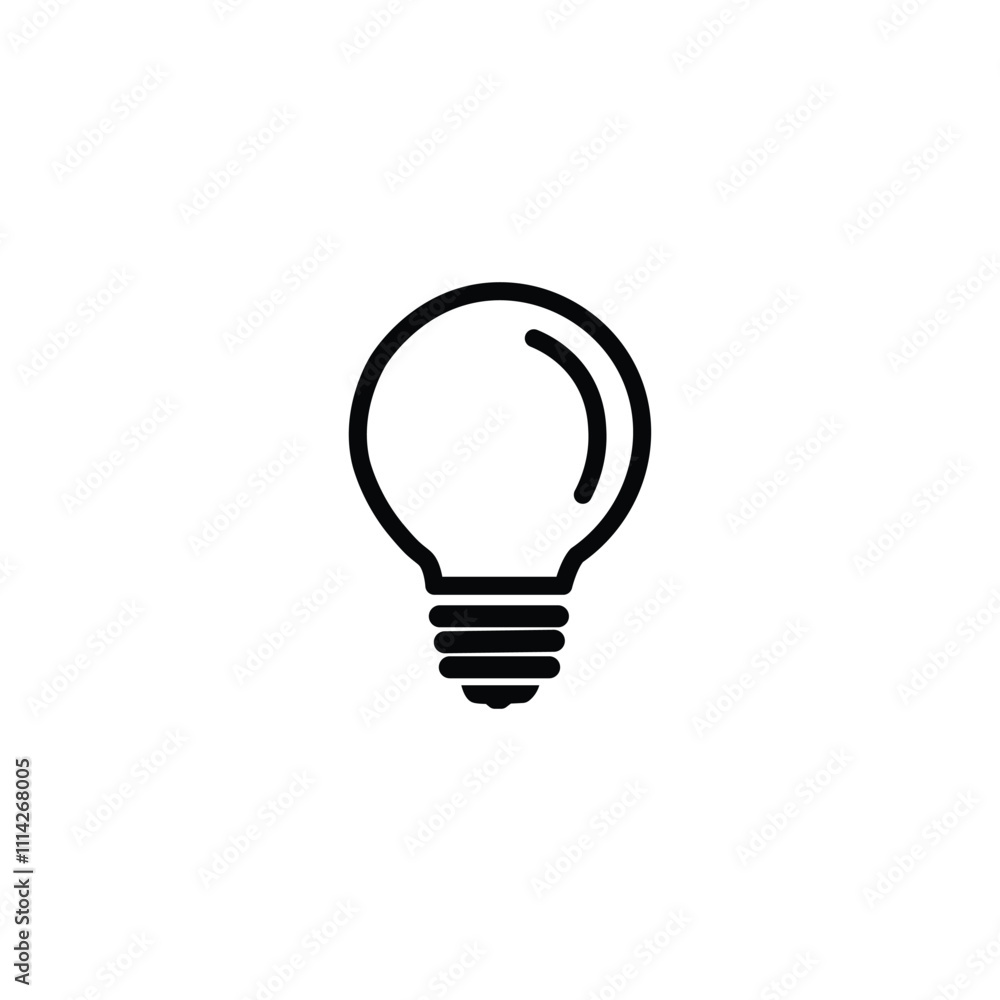 Outline light bulb on white background. Outline light bulb on white background.