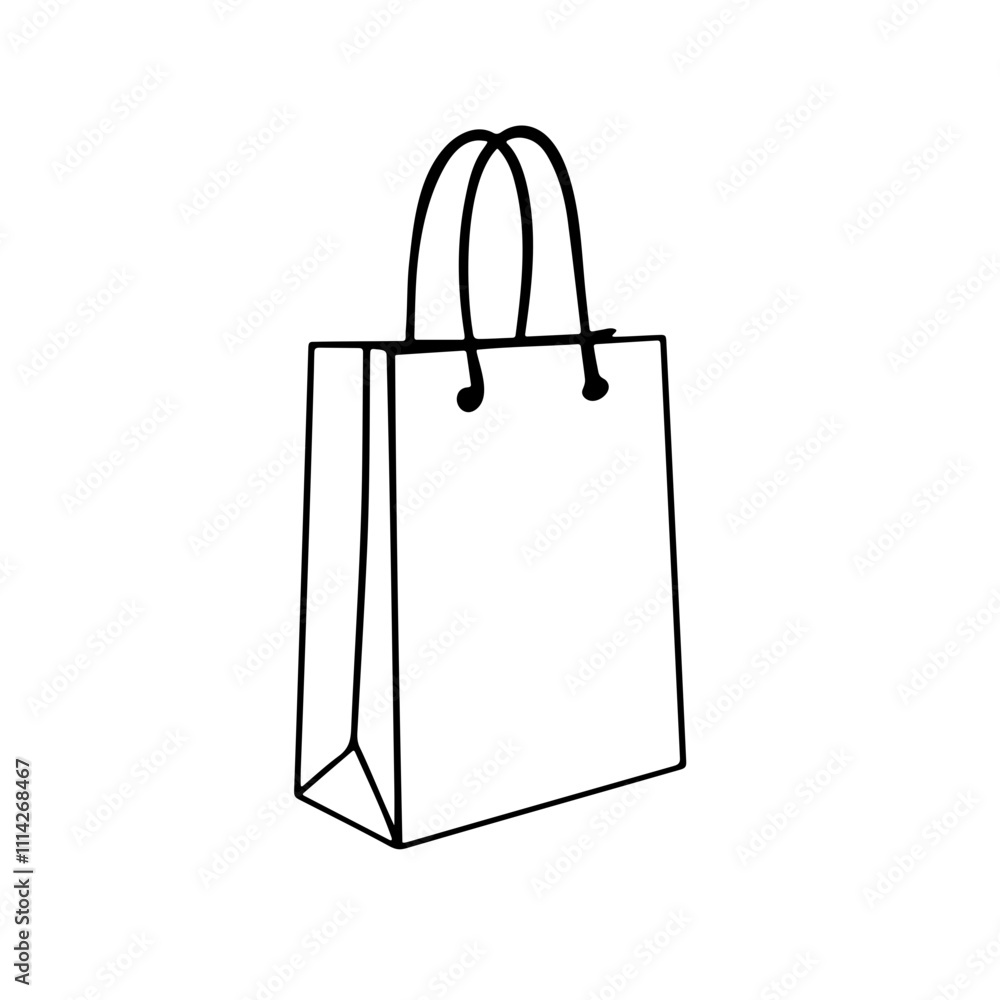 Shopping Bag Icon Silhouette, Simple and Clean Outline Design Shopping Bag Icon Silhouette, Simple and Clean Outline Design