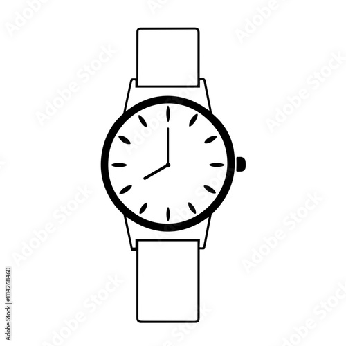 Wrist Watch Silhouette, Stylish Timepiece Outline Design