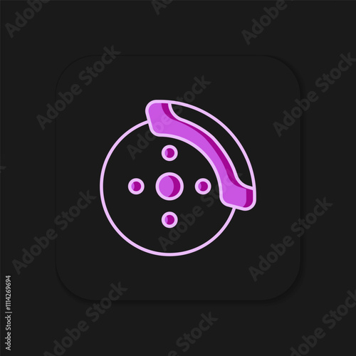 Filled outline Car brake disk with caliper icon isolated on black background. Flat filled outline style with shadow. Vector