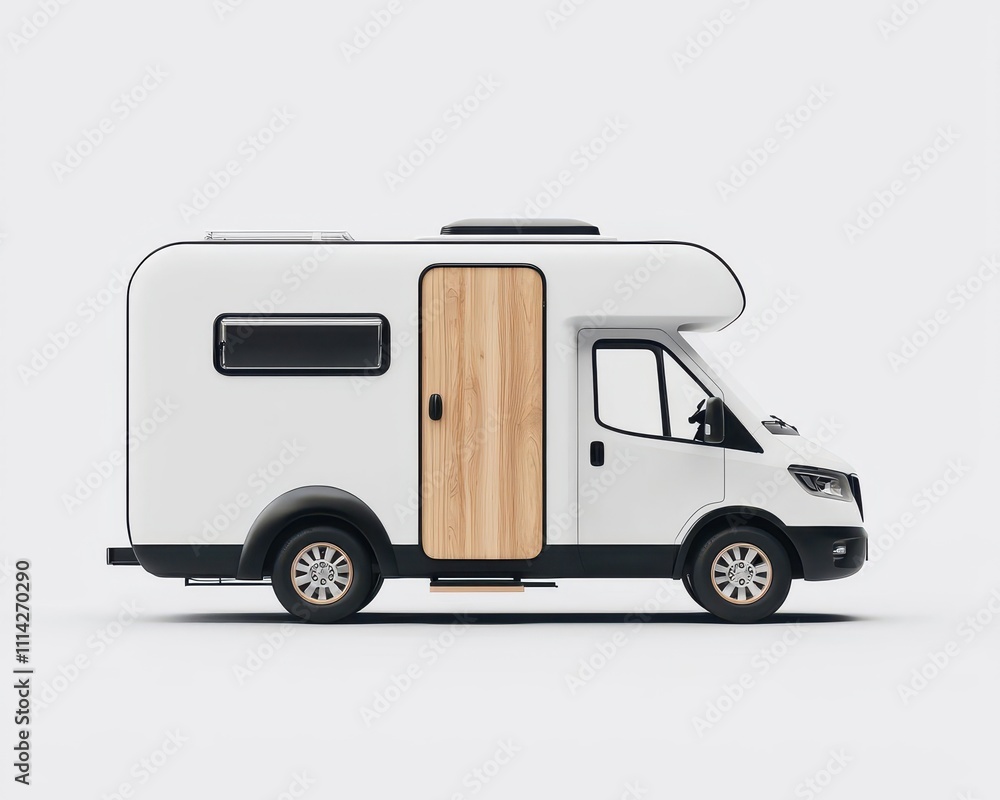 Compact, minimalist camper with retractable walls, designed for ultimate space efficiency Compact, minimalist camper with retractable walls, designed for ultimate space efficiency