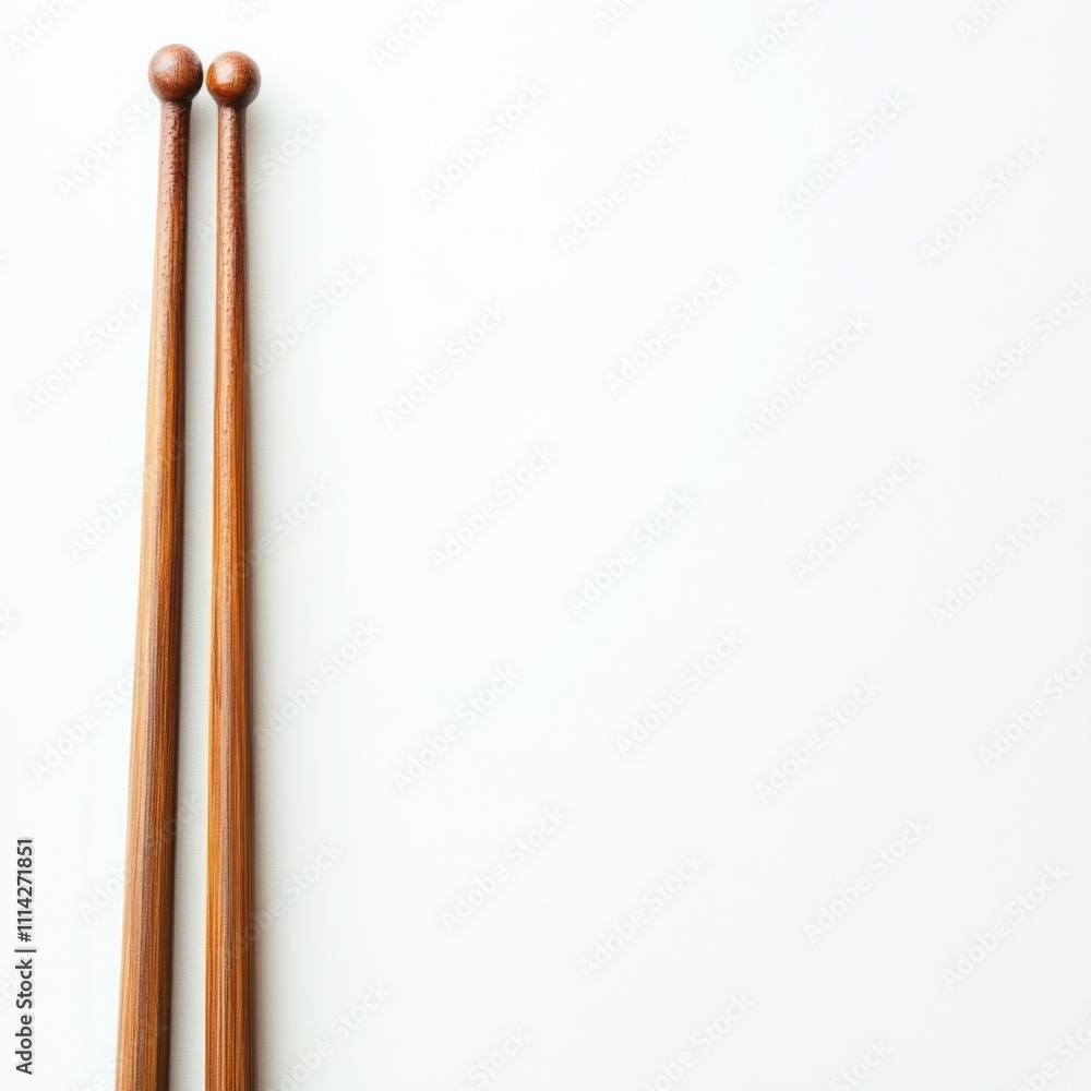 Wooden Chopsticks on White Background. Focus on Shape and Texture. Wooden Chopsticks on White Background. Focus on Shape and Texture.