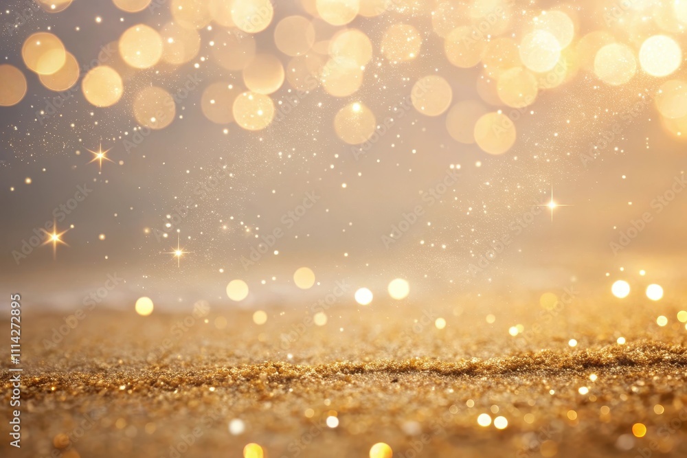 Golden Sparkle Background Shimmering Lights and Glittering Sand Golden Sparkle Background Shimmering Lights and Glittering Sand