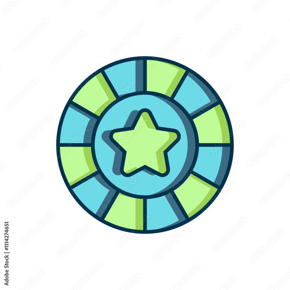 Filled outline Casino chips icon isolated on white background. Casino gambling. Flat filled outline style with shadow. Vector Filled outline Casino chips icon isolated on white background. Casino gambling. Flat filled outline style with shadow. Vector