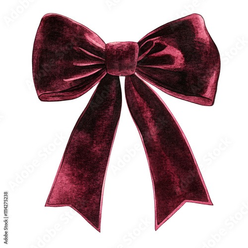 Classic christmas ornament with velvet bow decoration festive home clipart design cozy atmosphere holiday spirit for seo impact