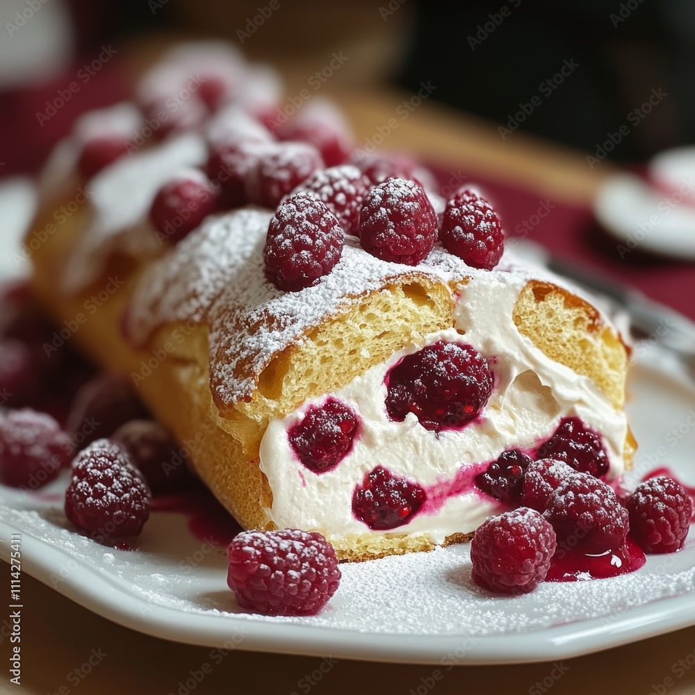 Delicious Raspberry Cream Swiss Roll Cake Dessert Delicious Raspberry Cream Swiss Roll Cake Dessert