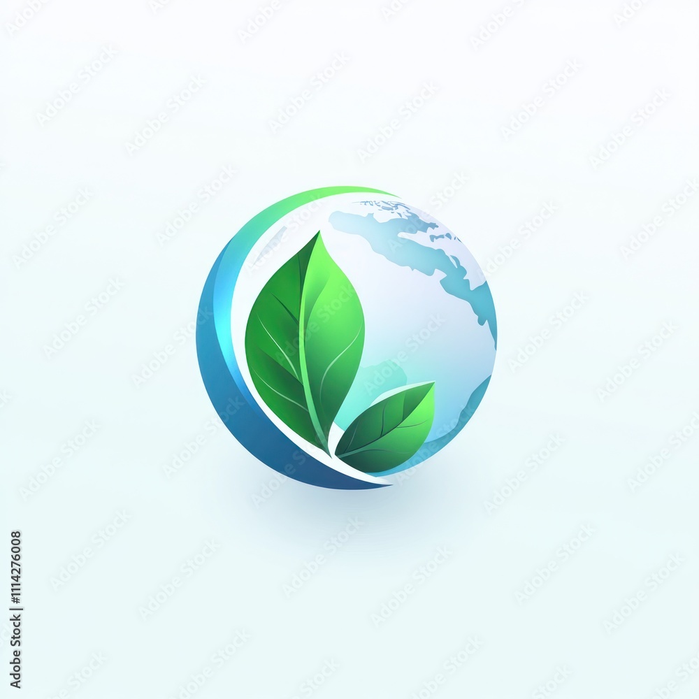 Eco-friendly Earth globe with leaves. Eco-friendly Earth globe with leaves.