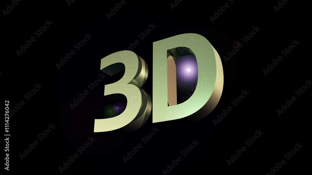 3d letter with 3D text animation with black background.