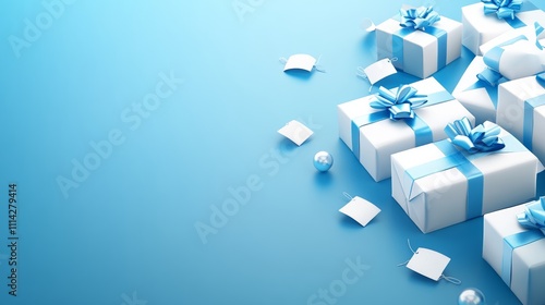 A minimalist flat-lay of Christmas gifts