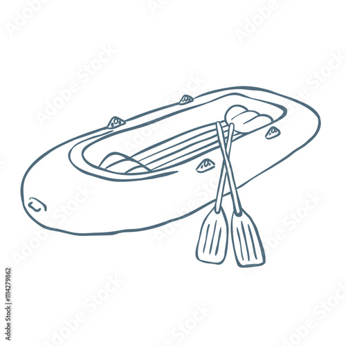 Line Art Illustration of Gummiboot. Vector Graphic.