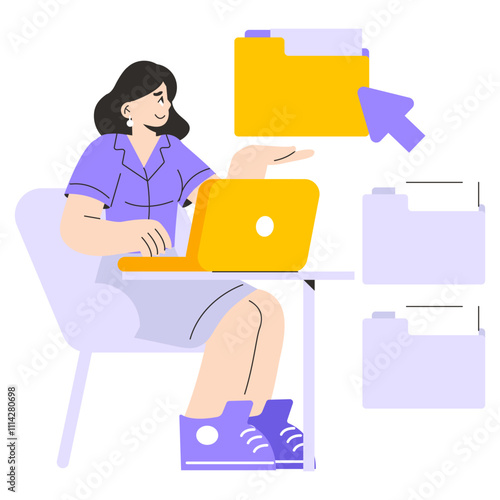 Young Businesswoman. Flat Vector Illustration