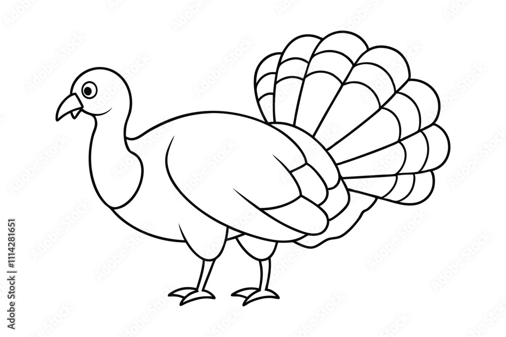 Turkey line art vector art illustration Turkey line art vector art illustration