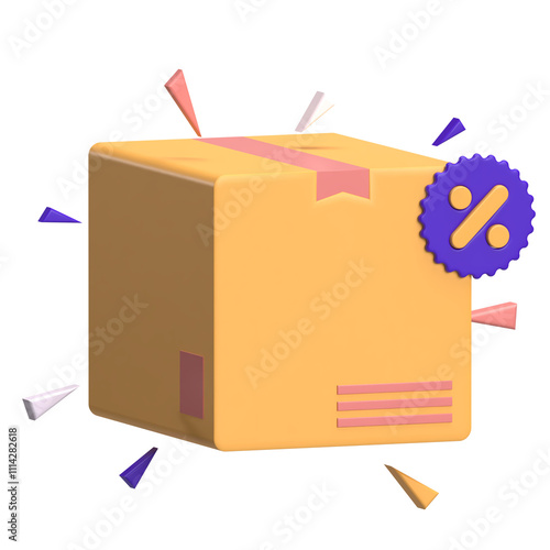 Shipping Box Icon 3D Render photo