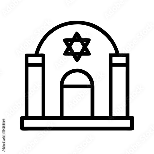 Synagogue with a prominent Star of David, representing Jewish identity.
