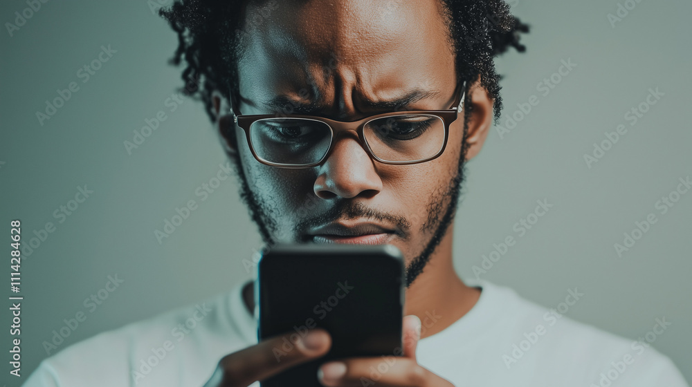Frustrated individual clutching a smartphone, reflecting on the challenges of modern technology and communication. Frustrated individual clutching a smartphone, reflecting on the challenges of modern technology and communication.