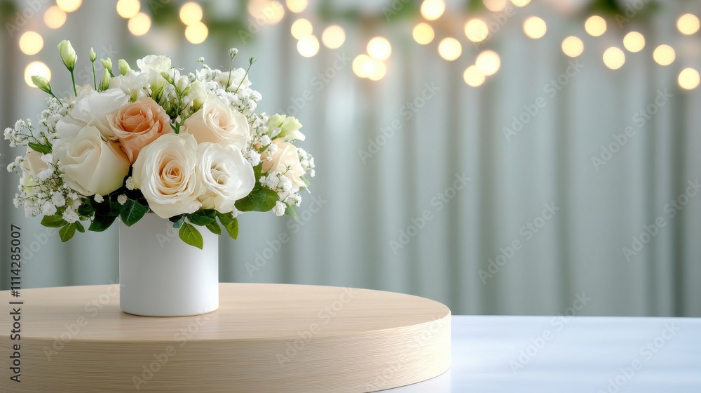 Wedding altar set up with stock graphs and numbers as the background Wedding altar set up with stock graphs and numbers as the background