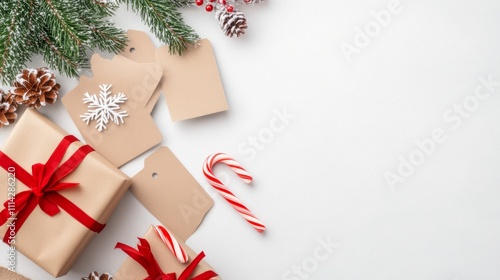 Vibrant collage of Christmas-themed icons sale tags