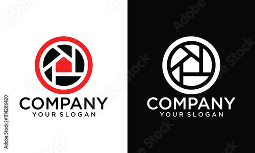 Creative Shutter lens Aperture Camera House Photographer Studio logo design