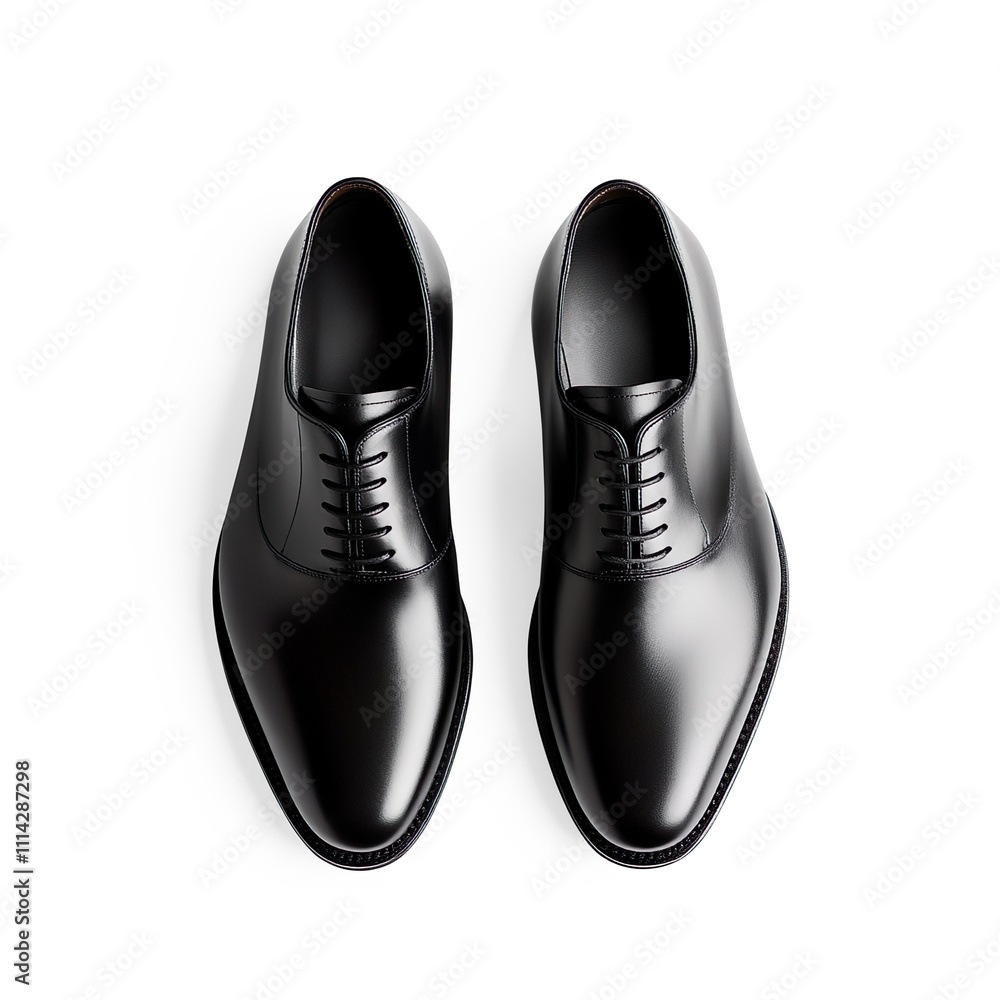 Shiny Black Leather Dress Shoes Top View on a Transparent Background Shiny Black Leather Dress Shoes Top View on a Transparent Background