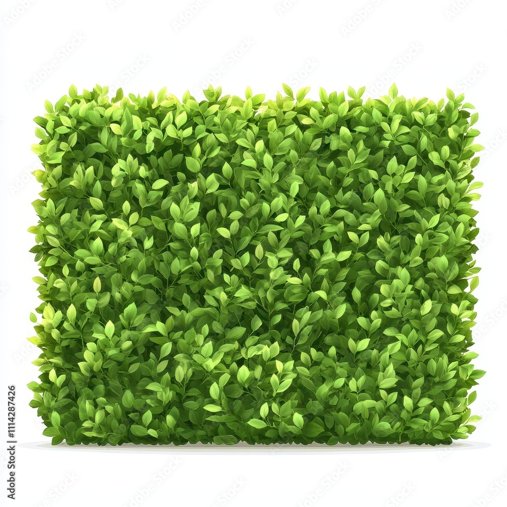 illustration of a neatly trimmed green hedge from a front view, perfect for landscape design concepts, isolated on a white background. illustration of a neatly trimmed green hedge from a front view, perfect for landscape design concepts, isolated on a white background.