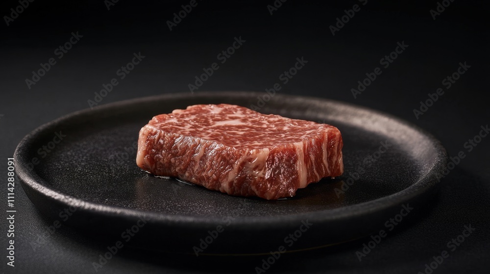 Exquisite Wagyu Sushi Presentation on Elegant Plate Exquisite Wagyu Sushi Presentation on Elegant Plate