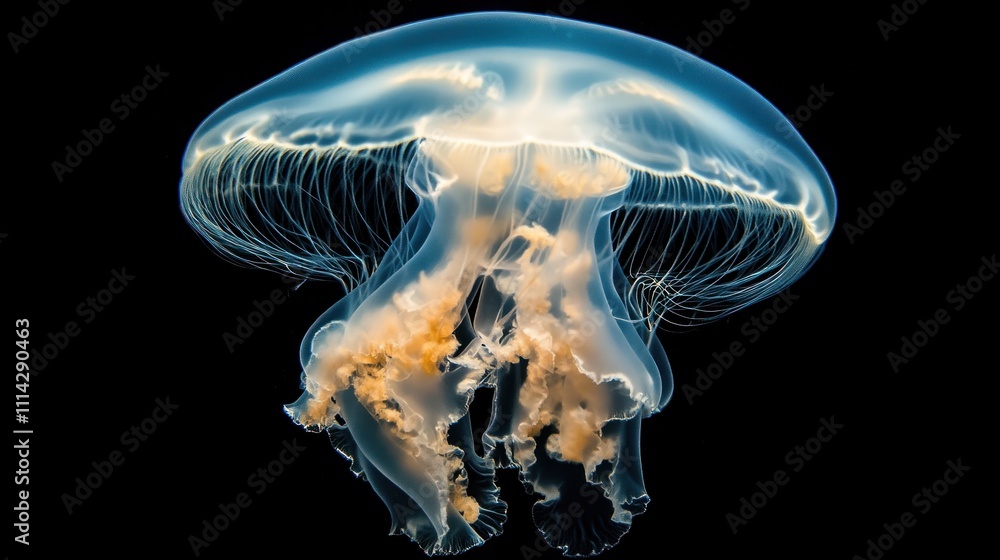 Mesmerizing Moon Jelly: Underwater Elegance Mesmerizing Moon Jelly: Underwater Elegance