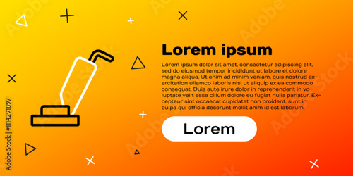 Line Vacuum cleaner icon isolated on yellow background. Colorful outline concept. Vector