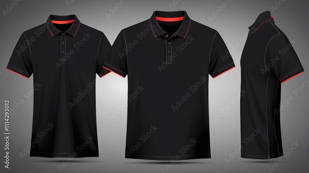 Two black t shirts mockup, blank shirts template on white background with clipping path. Front view. Design for print and mockup for advertising. Two black t shirts mockup, blank shirts template on white background with clipping path. Front view. Design for print and mockup for advertising.