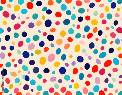 Multicolored curved checkered lines and confetti, polka dots, striped pattern on a light background