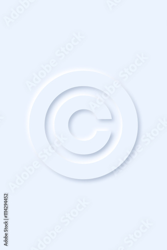 © copyright symbol on light blue background