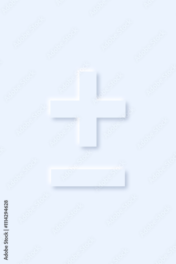 Fototapeta premium plus-minus sign on light blue background