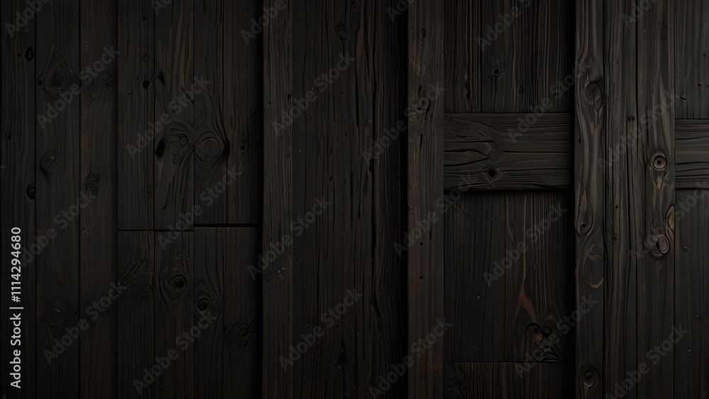 Obraz premium dark wood planks background Generative AI