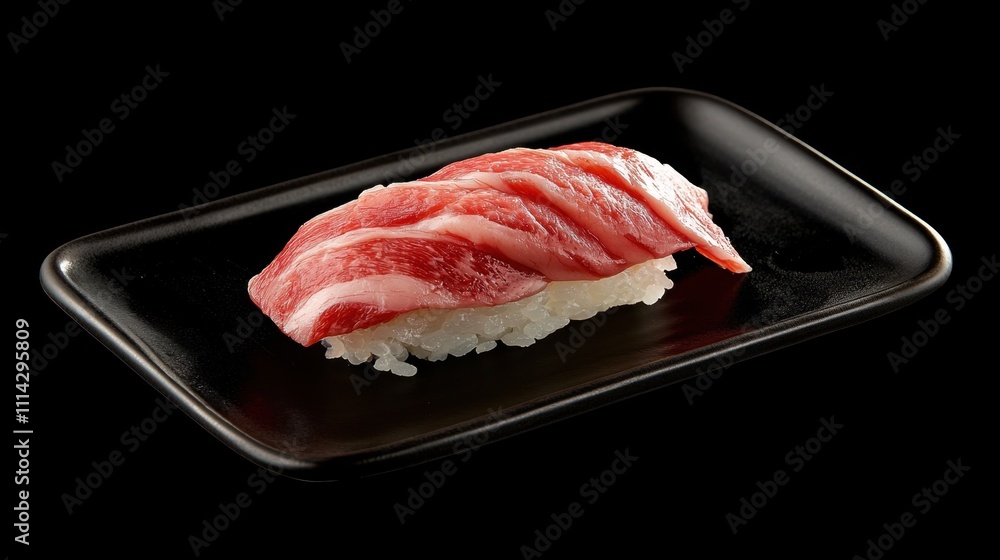 Elegant Wagyu Sushi with Delicate Slices Elegant Wagyu Sushi with Delicate Slices