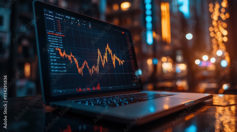 Rocket launch with bullish market chart on laptop screen. Up trend stock and cryptocurrency trading to the moon concept Rocket launch with bullish market chart on laptop screen. Up trend stock and cryptocurrency trading to the moon concept