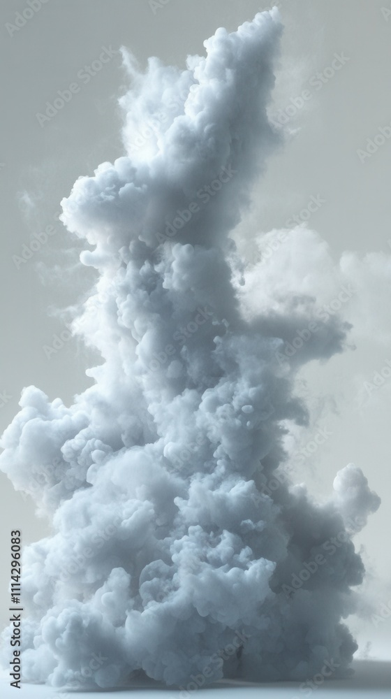 Pristine white smoke clouds on black background in abstract style, AI-generated Pristine white smoke clouds on black background in abstract style, AI-generated