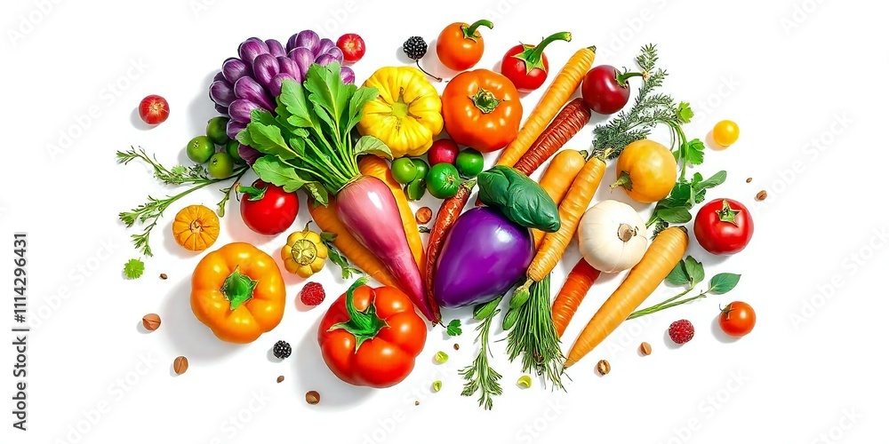 Culinary Colors Fresh Vegetables and Herbs in Focus Generated by AI Culinary Colors Fresh Vegetables and Herbs in Focus Generated by AI