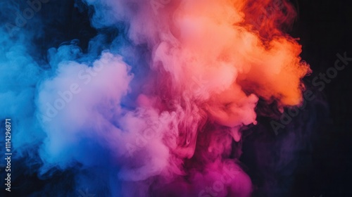 Abstract smoke in pink and blue hues with vibrant contrasts, AI-generated