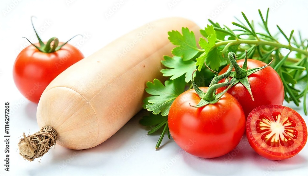 Farm Fresh A Crisp Display of Vegetables and Herbs Generated by AI Farm Fresh A Crisp Display of Vegetables and Herbs Generated by AI